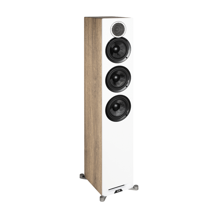 Elac Floorstanding Speakers Elac Debut Reference DFR52 Floorstanding Speakers - White Baffle/Oak Cabinet