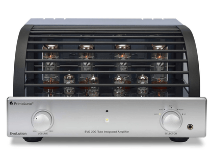 PrimaLuna EVO 200 Tube Integrated Amplifier in Silver with cover