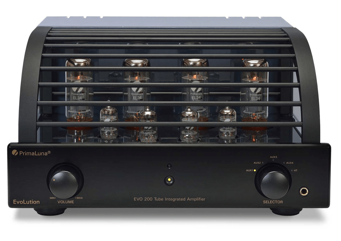 PrimaLuna EVO 200 Tube Integrated Amplifier in Black with cover