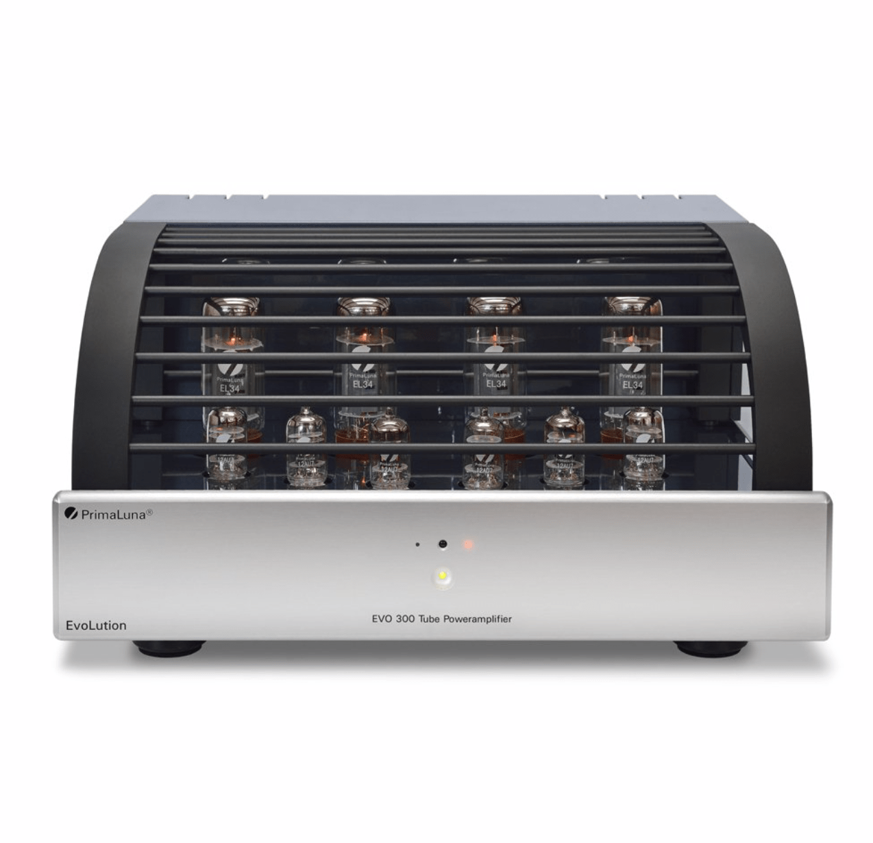 PrimaLuna EVO 300 Tube Power Amplifier in Silver with cover