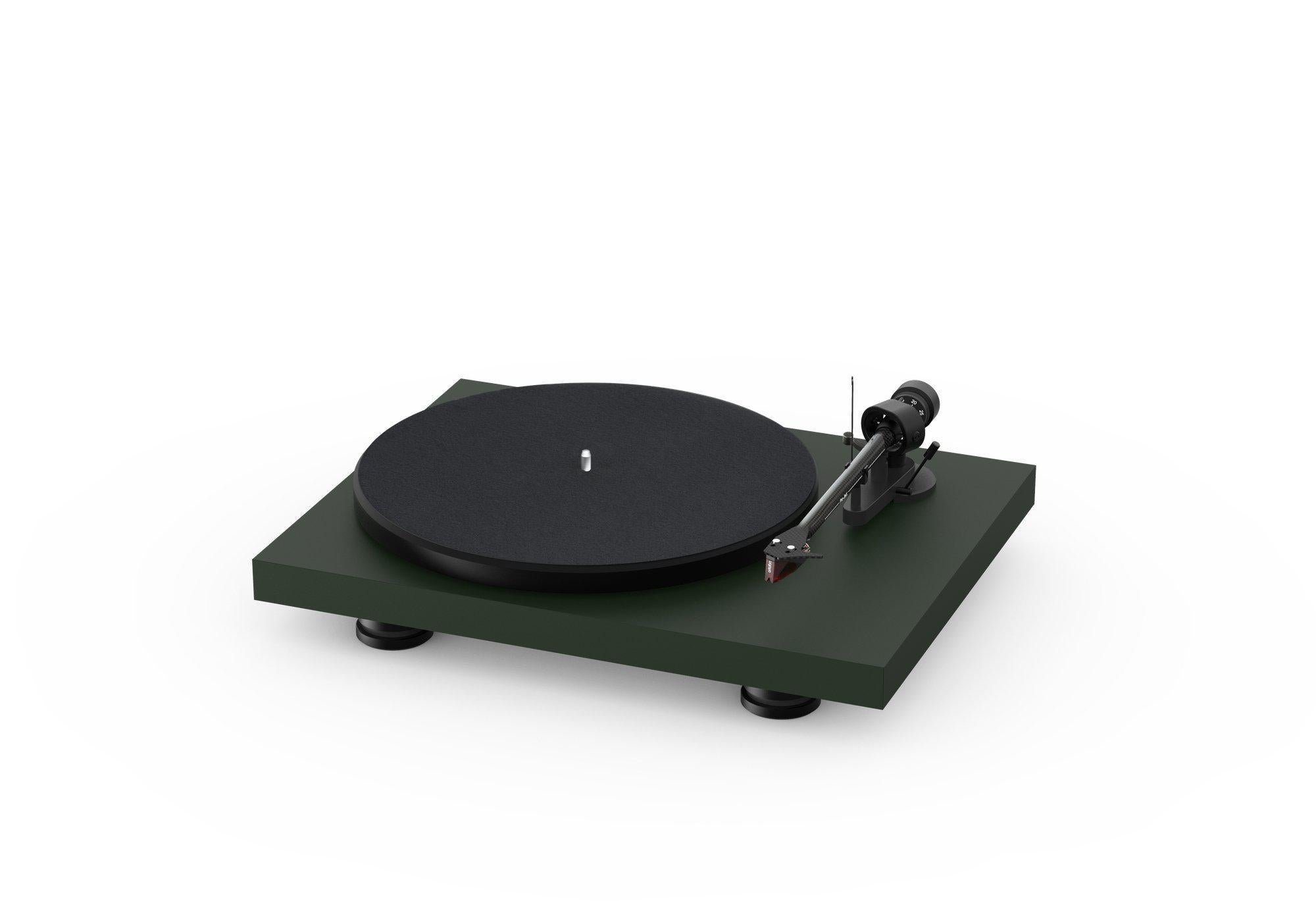 ProJect Audio Systems Turntables ProJect Debut Carbon EVO Acryl Turntable (Satin Fir Green) with Ortofon 2M Red Cartridge