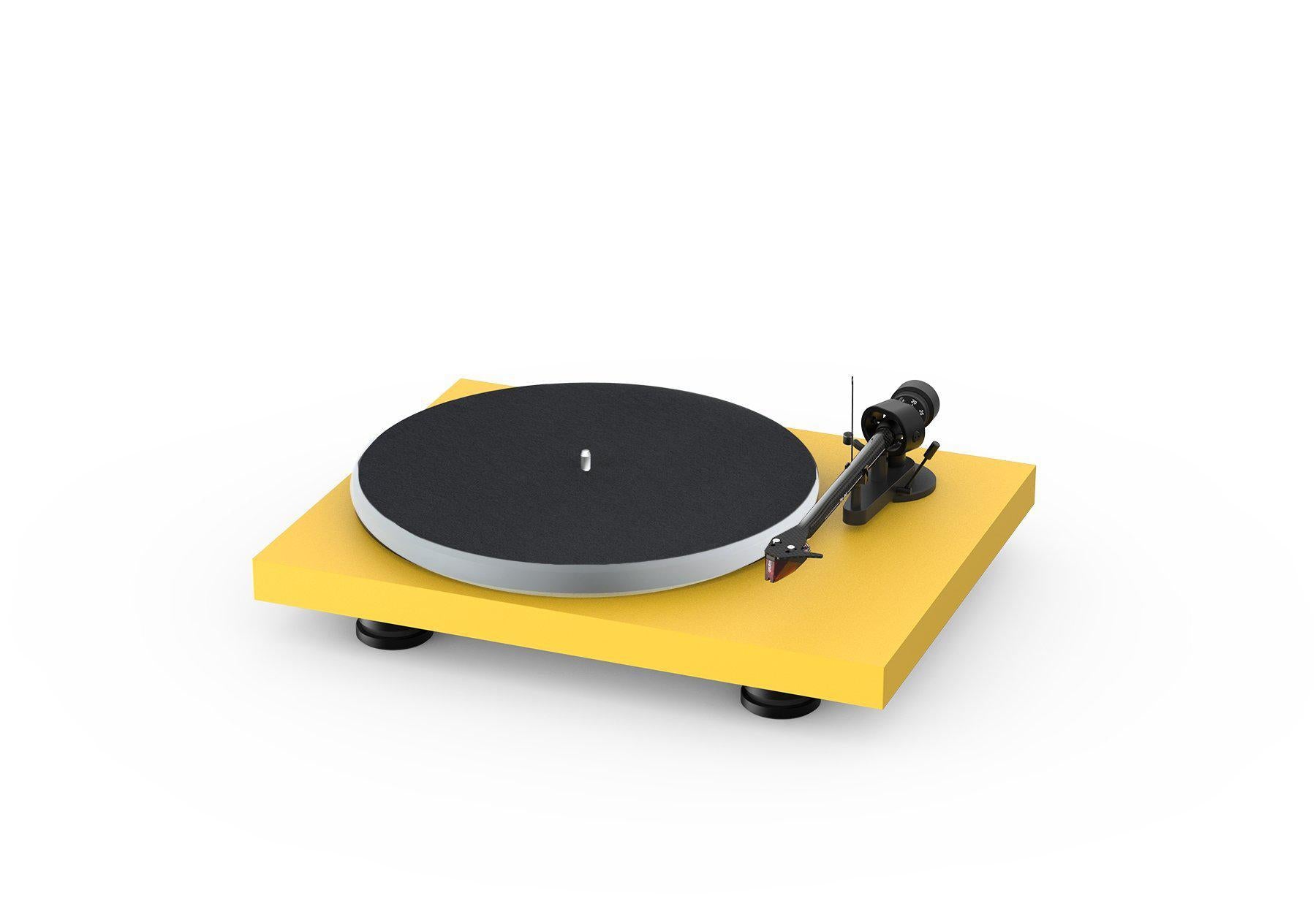 ProJect Audio Systems Turntables ProJect Debut Carbon EVO Acryl Turntable (Satin Golden Yellow) with Ortofon 2M Red Cartridge