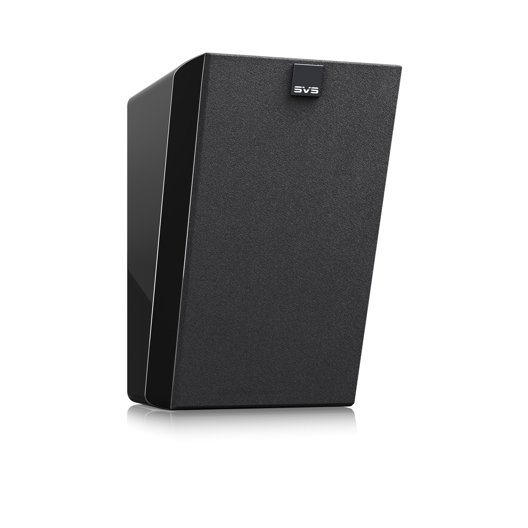 SVS Ultra Elevation Wall Speakers in Piano Black. Image shows individual, with  mesh